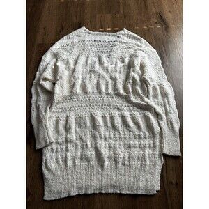 FREE PEOPLE Womens Beige Knitted Long Sleeve V Neck Sweater M